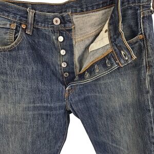 Levis 501 Jeans Mens 34x32 (fits 33x30) Blue Button Fly Straight Medium Wash